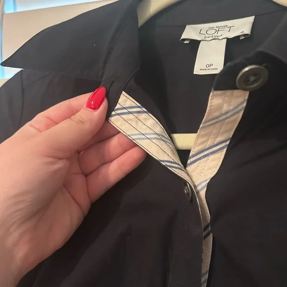 LOFT Belted Shirt Dress Size 0 Petite - Picture 3 of 6